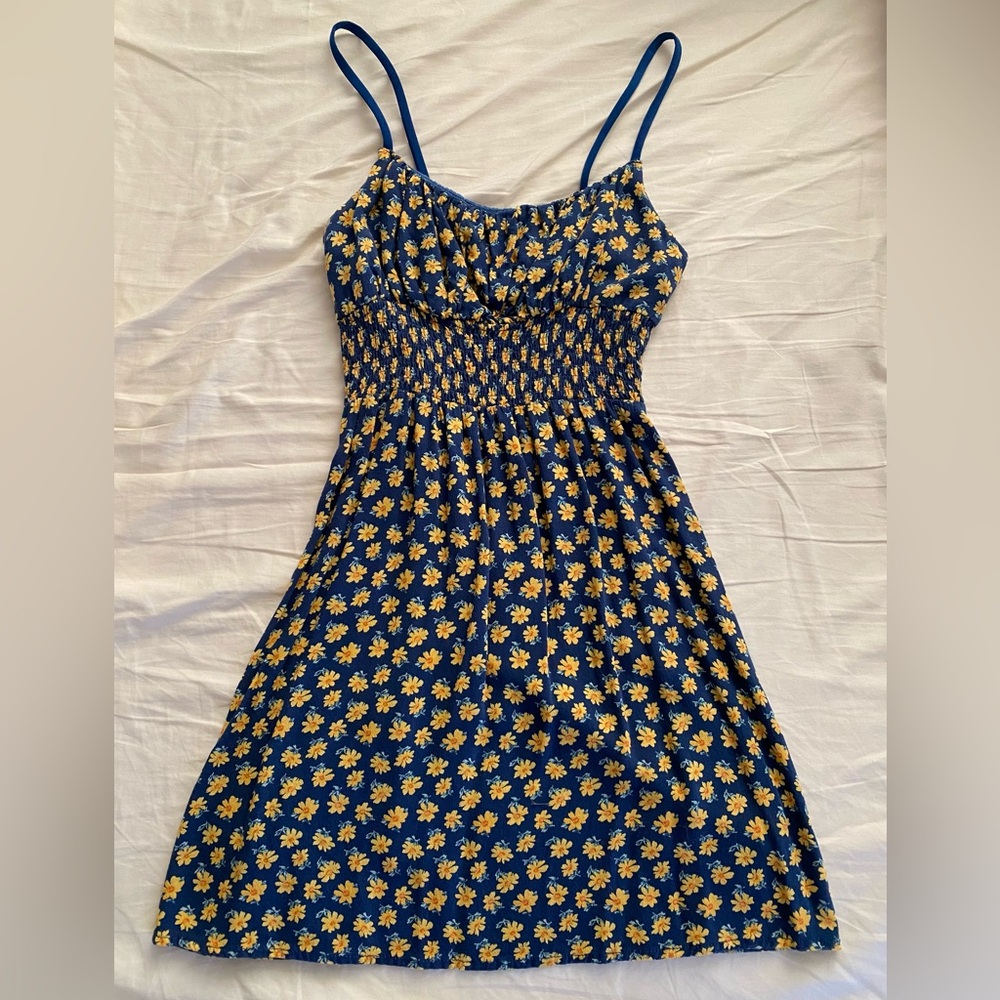 Pacsun La Hearts Blue and Yellow Floral Mini Dress
